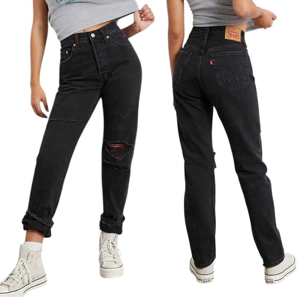 LEVI'S 501 Ripped High Rise Jeans. Size 31x30 - Picture 3 of 12